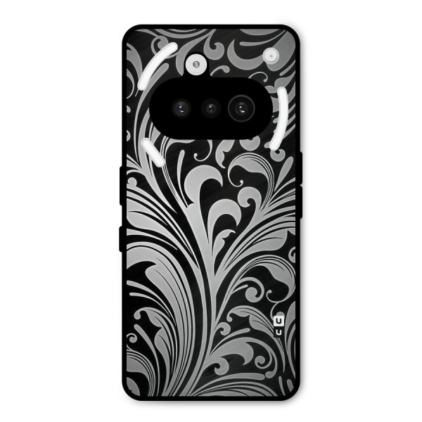 Grey Beauty Pattern Metal Back Case for Nothing Phone 3a