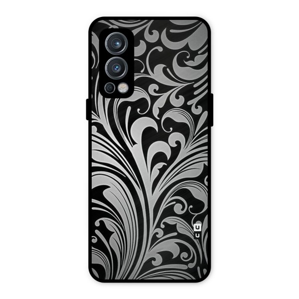 Grey Beauty Pattern Metal Back Case for OnePlus Nord 2 5G