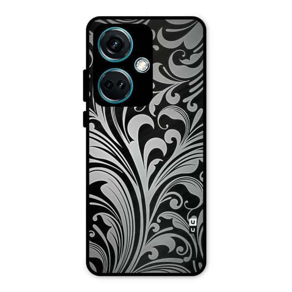Grey Beauty Pattern Metal Back Case for OnePlus Nord CE 3 5G