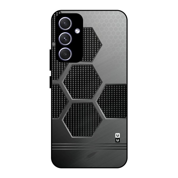 Grey Black Hexa Metal Back Case for Galaxy A54