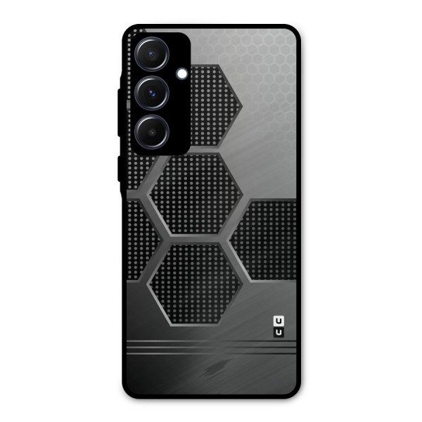 Grey Black Hexa Metal Back Case for Galaxy A55