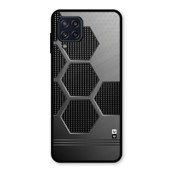 Grey Black Hexa Metal Back Case for Galaxy M32