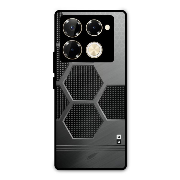 Grey Black Hexa Metal Back Case for Infinix Note 40 Pro