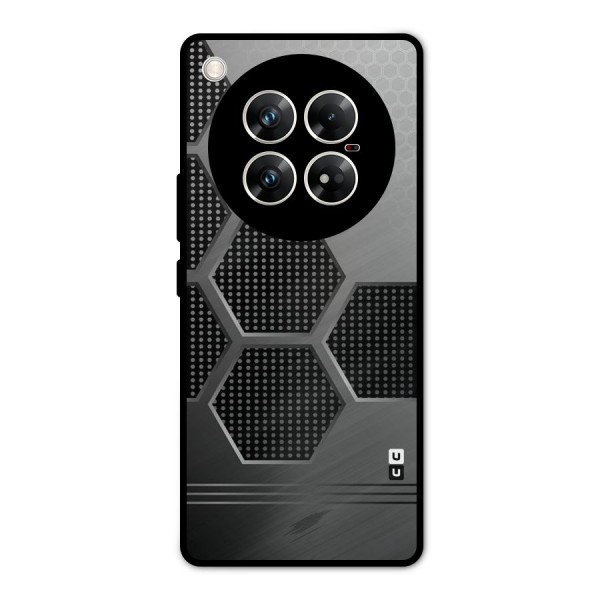 Grey Black Hexa Metal Back Case for Infinix Zero 40 5G