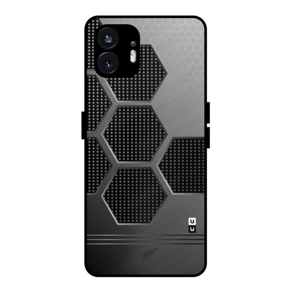 Grey Black Hexa Metal Back Case for Nothing Phone 2