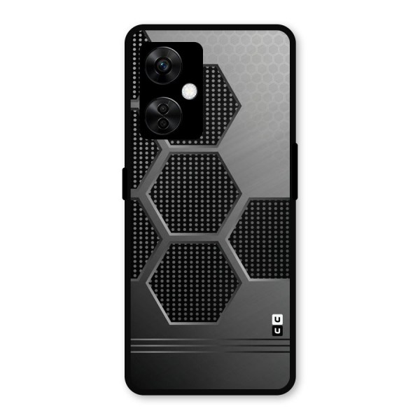 Grey Black Hexa Metal Back Case for OnePlus Nord CE 3 Lite
