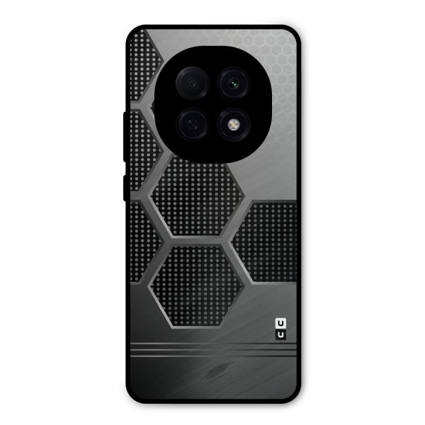 Grey Black Hexa Metal Back Case for Oppo F29 Pro