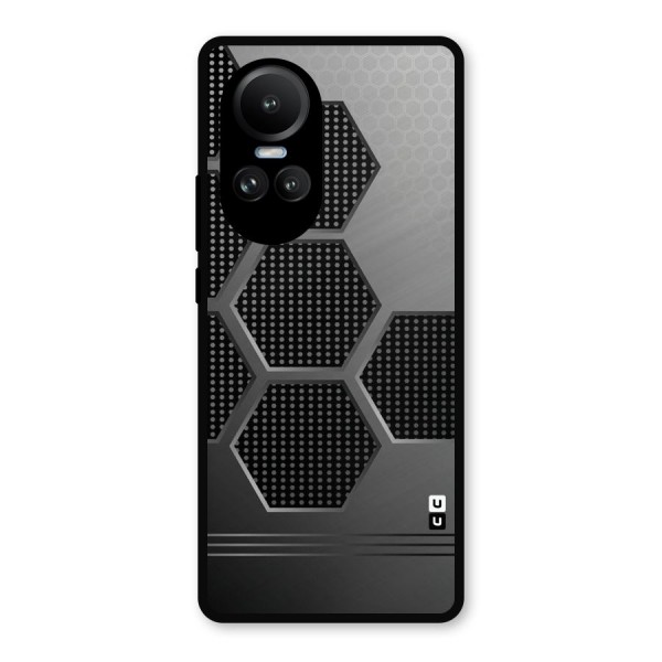 Grey Black Hexa Metal Back Case for Oppo Reno10