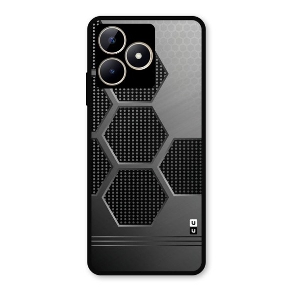 Grey Black Hexa Metal Back Case for Realme Narzo N53