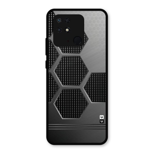 Grey Black Hexa Metal Back Case for Redmi 10 Power