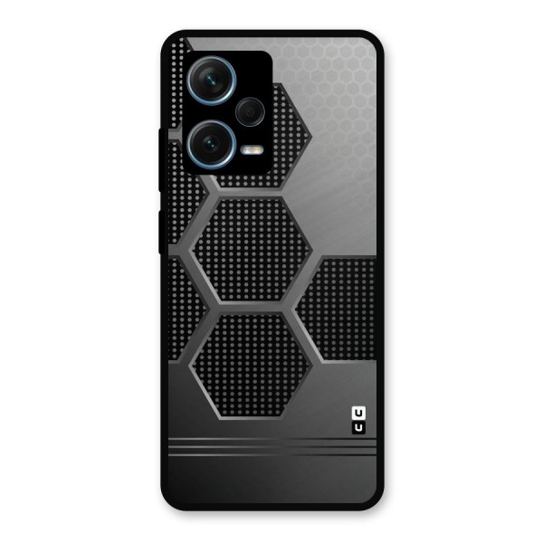 Grey Black Hexa Metal Back Case for Redmi Note 12 Pro Plus 5G