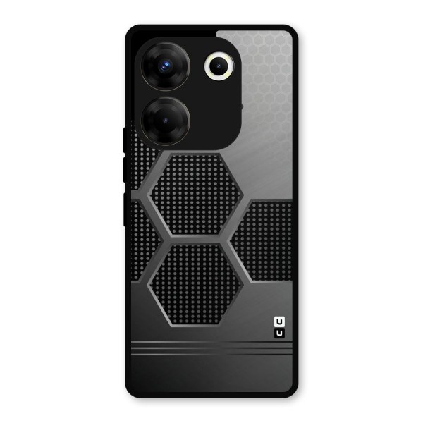 Grey Black Hexa Metal Back Case for Tecno Camon 20