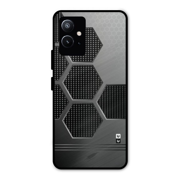 Grey Black Hexa Metal Back Case for Vivo T1 5G