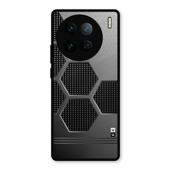 Grey Black Hexa Metal Back Case for Vivo X90 Pro