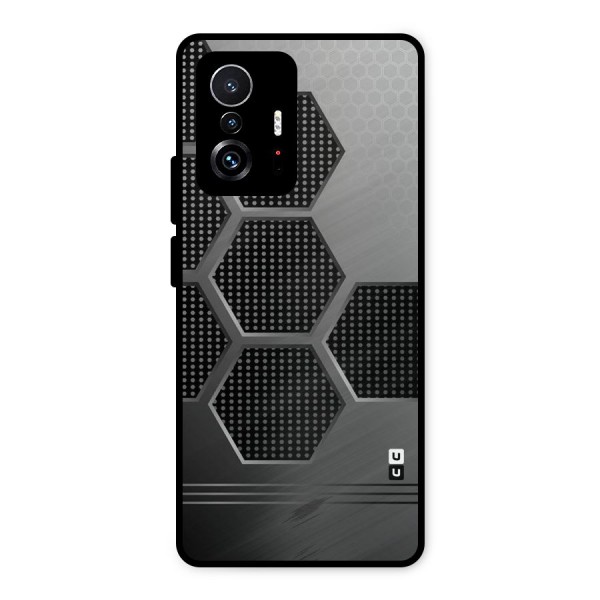 Grey Black Hexa Metal Back Case for Xiaomi 11T Pro