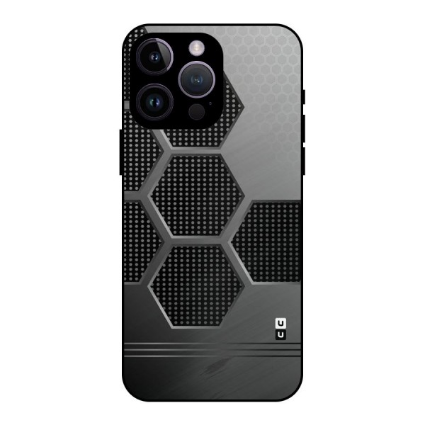 Grey Black Hexa Metal Back Case for iPhone 14 Pro Max
