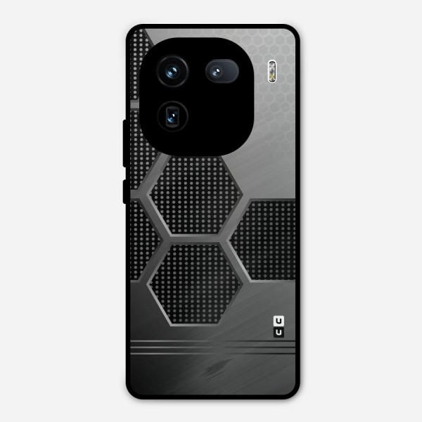 Grey Black Hexa Metal Back Case for iQOO 12
