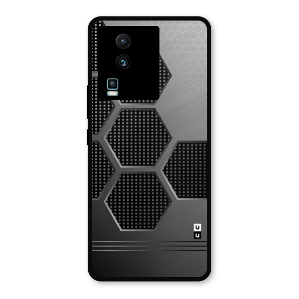 Grey Black Hexa Metal Back Case for iQOO Neo 7