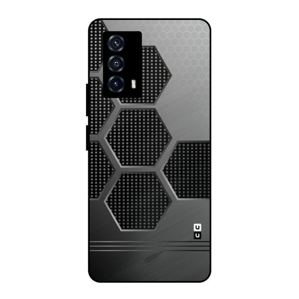 Grey Black Hexa Metal Back Case for iQOO Z5