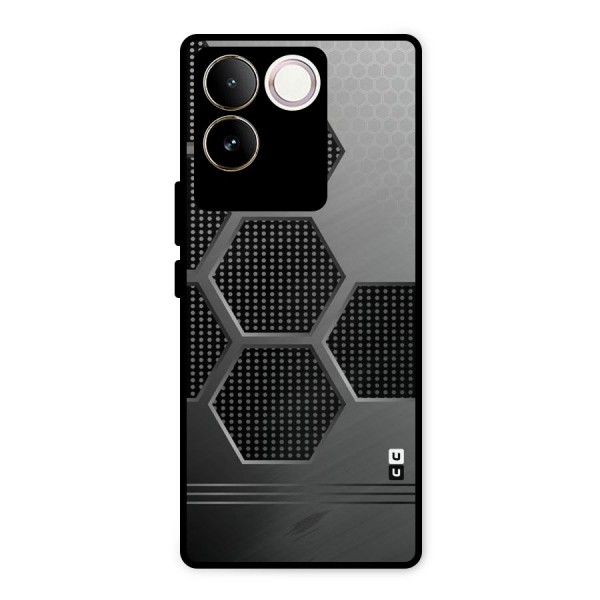 Grey Black Hexa Metal Back Case for iQOO Z7 Pro