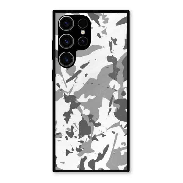 Grey Camouflage Army Metal Back Case for Galaxy S23 Ultra