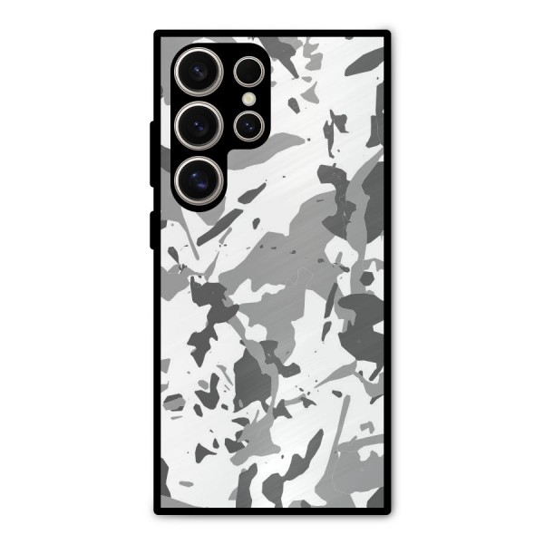 Grey Camouflage Army Metal Back Case for Galaxy S24 Ultra