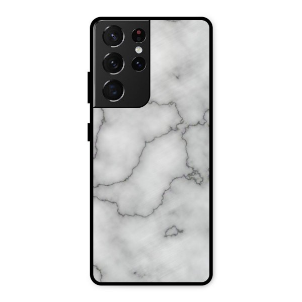 Grey Marble Metal Back Case for Galaxy S21 Ultra 5G