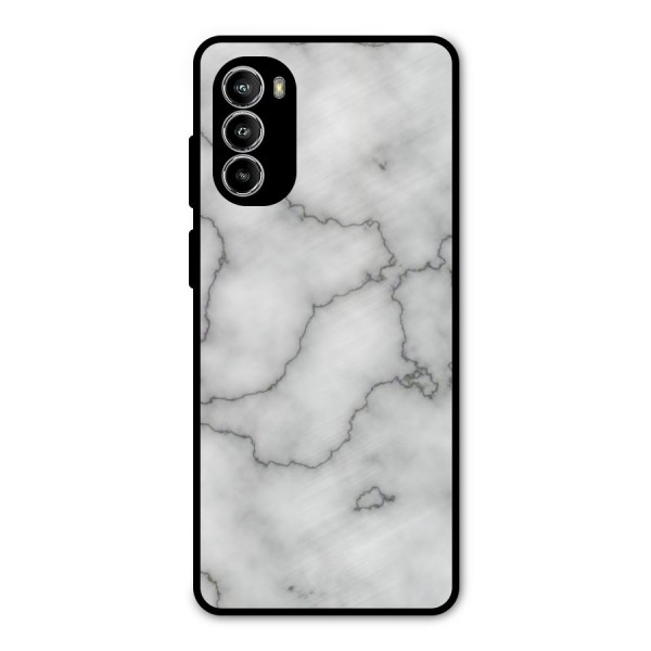 Grey Marble Metal Back Case for Moto G52