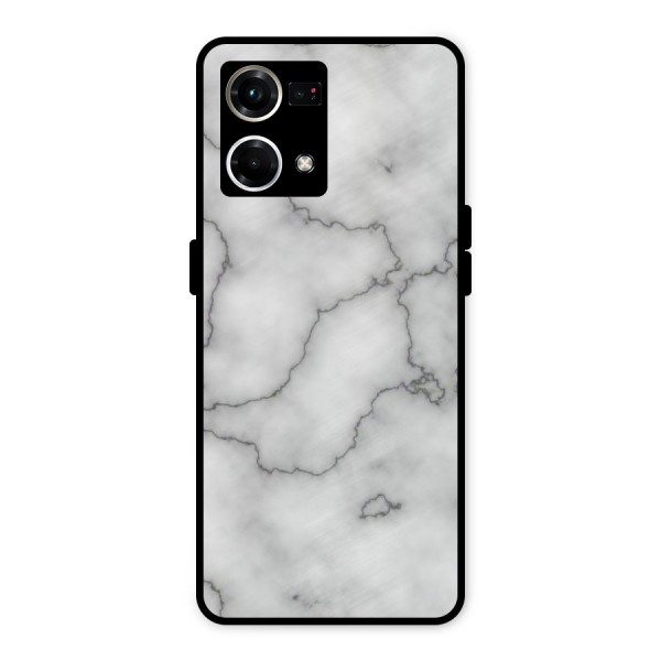 Grey Marble Metal Back Case for Oppo F21 Pro 4G