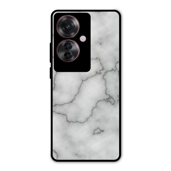 Grey Marble Metal Back Case for Oppo F25 Pro