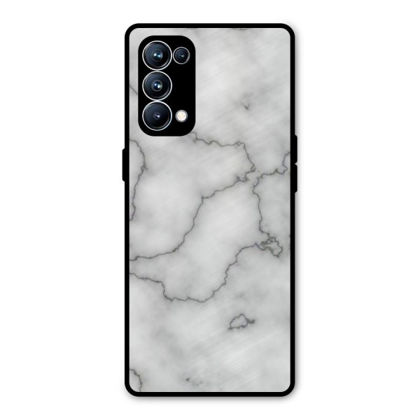 Grey Marble Metal Back Case for Oppo Reno5 Pro 5G