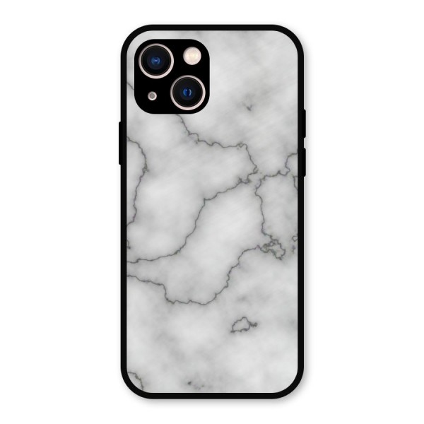 Grey Marble Metal Back Case for iPhone 13