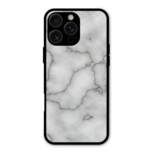 Grey Marble Metal Back Case for iPhone 16 Pro Max