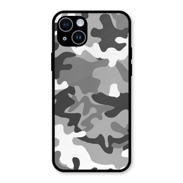 Grey Military Metal Back Case for iPhone 14