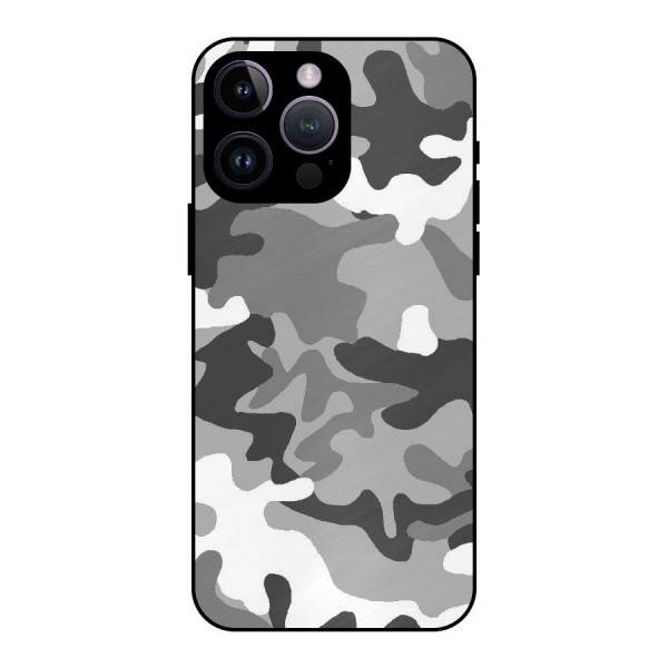 Grey Military Metal Back Case for iPhone 14 Pro Max
