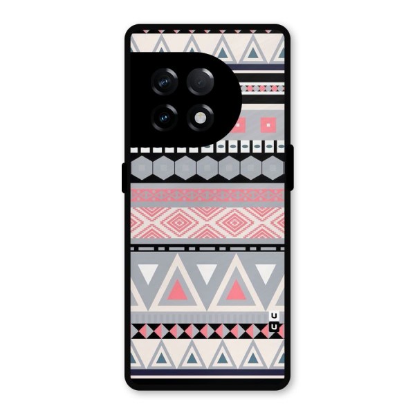 Grey Pink Pattern Metal Back Case for OnePlus 11R