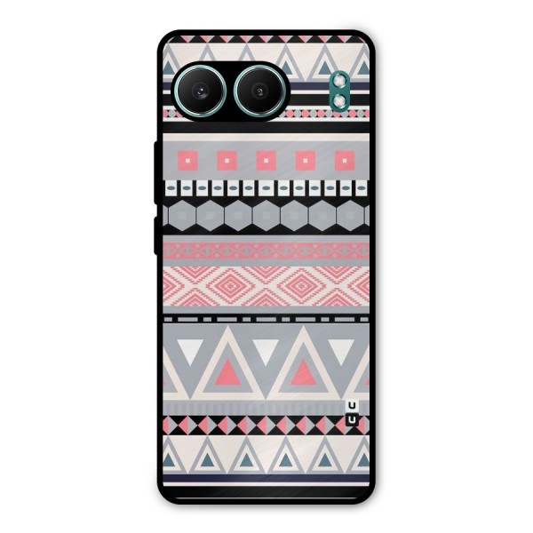 Grey Pink Pattern Metal Back Case for OnePlus Nord 4