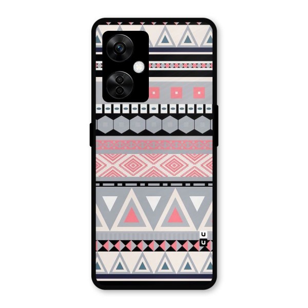 Grey Pink Pattern Metal Back Case for OnePlus Nord CE 3 Lite