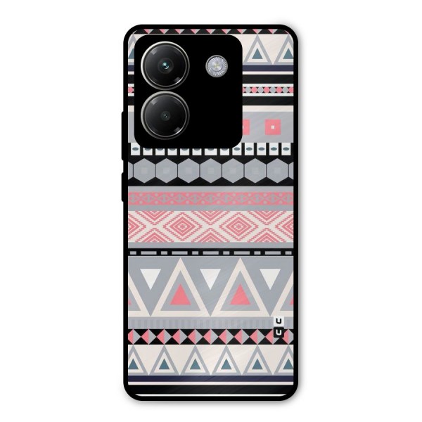 Grey Pink Pattern Metal Back Case for Poco M7 Pro 5G