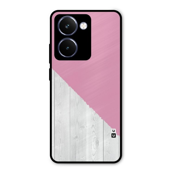 Grey Pink Wooden Design Metal Back Case for Realme P3 Ultra
