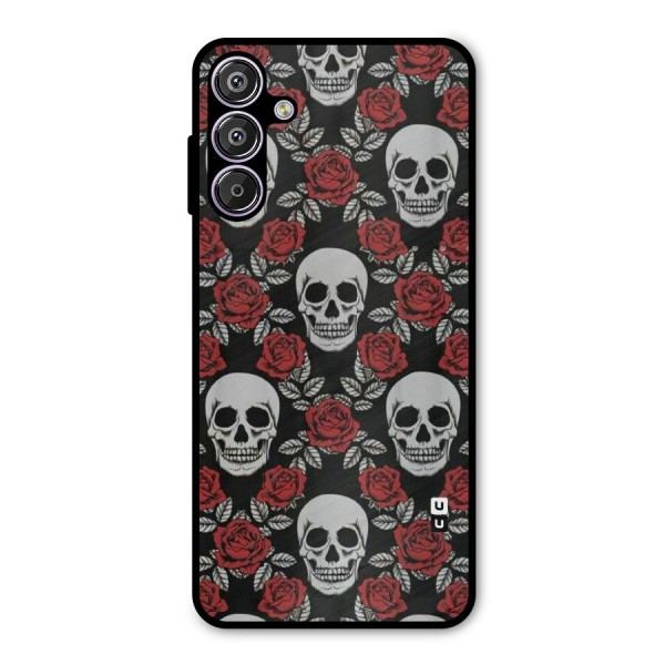 Grey Skulls Metal Back Case for Galaxy F15