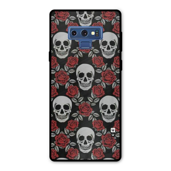 Grey Skulls Metal Back Case for Galaxy Note 9