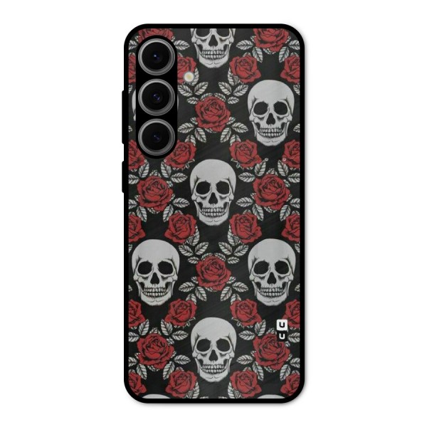 Grey Skulls Metal Back Case for Galaxy S24 FE