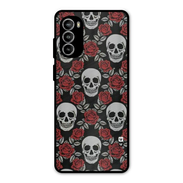 Grey Skulls Metal Back Case for Moto G52