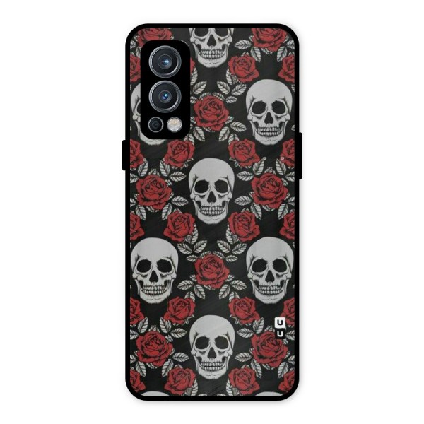 Grey Skulls Metal Back Case for OnePlus Nord 2 5G