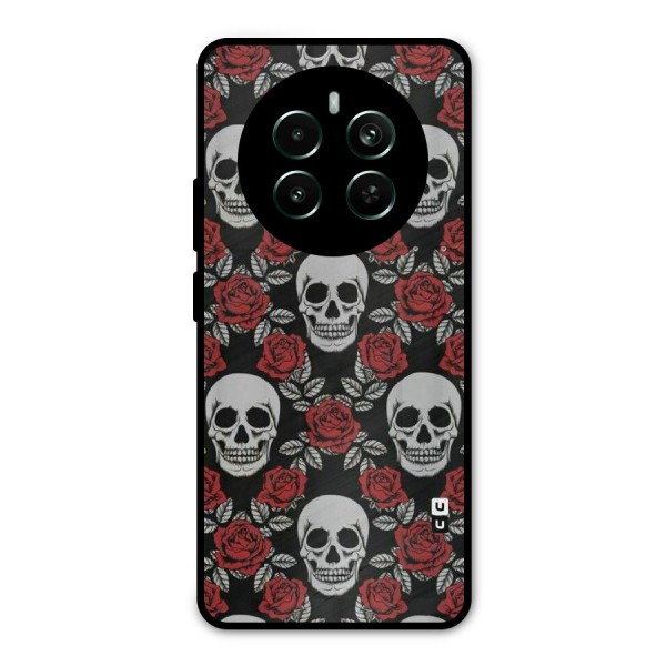 Grey Skulls Metal Back Case for Realme 12 Pro Plus