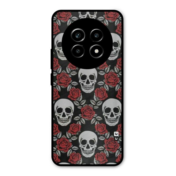 Grey Skulls Metal Back Case for Realme 13 Pro
