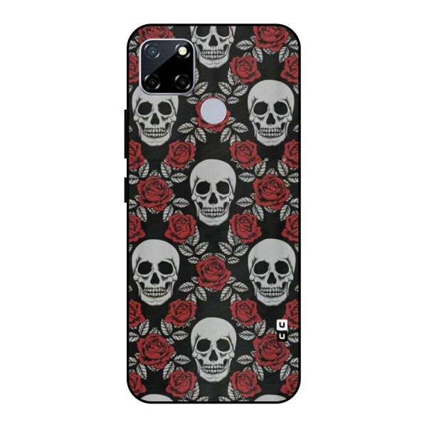 Grey Skulls Metal Back Case for Realme Narzo 30A