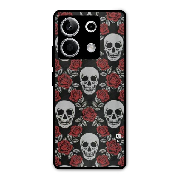 Grey Skulls Metal Back Case for Redmi Note 13 5G
