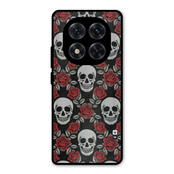 Grey Skulls Metal Back Case for Redmi Note 14 Pro 5G